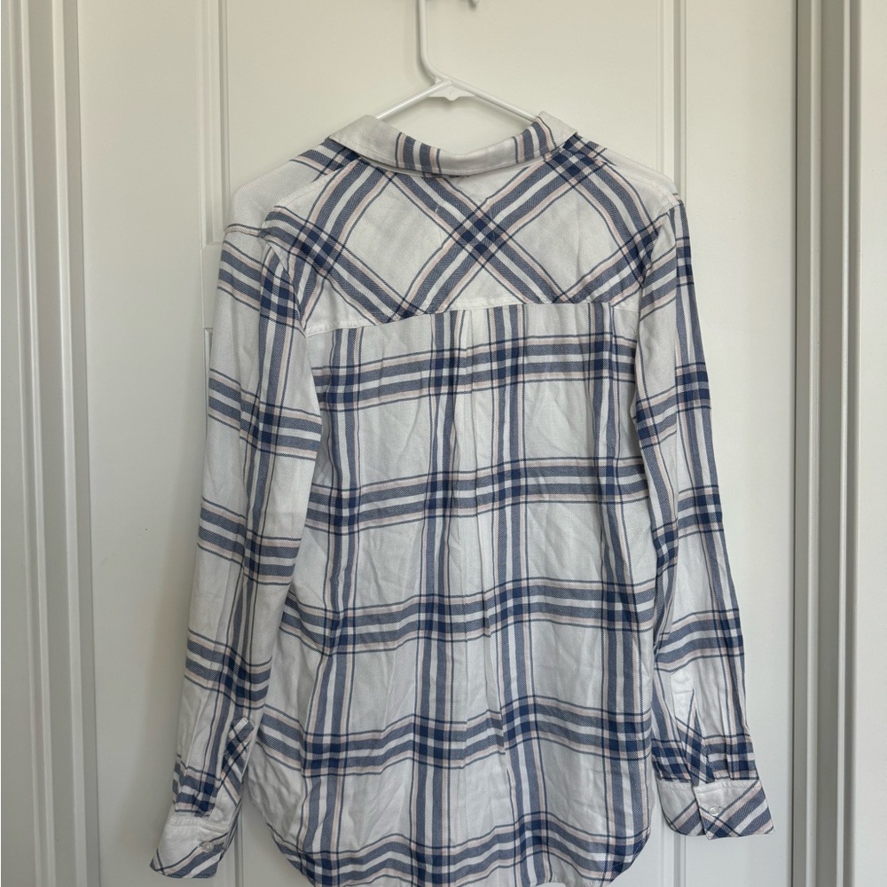 Rails Hunter Flannel Blue and White Plaid Button-Up Shirt Size Small - Picture 4 of 4
